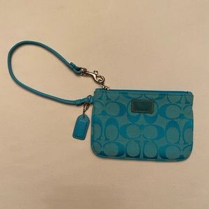 Turquoise coach wristlet